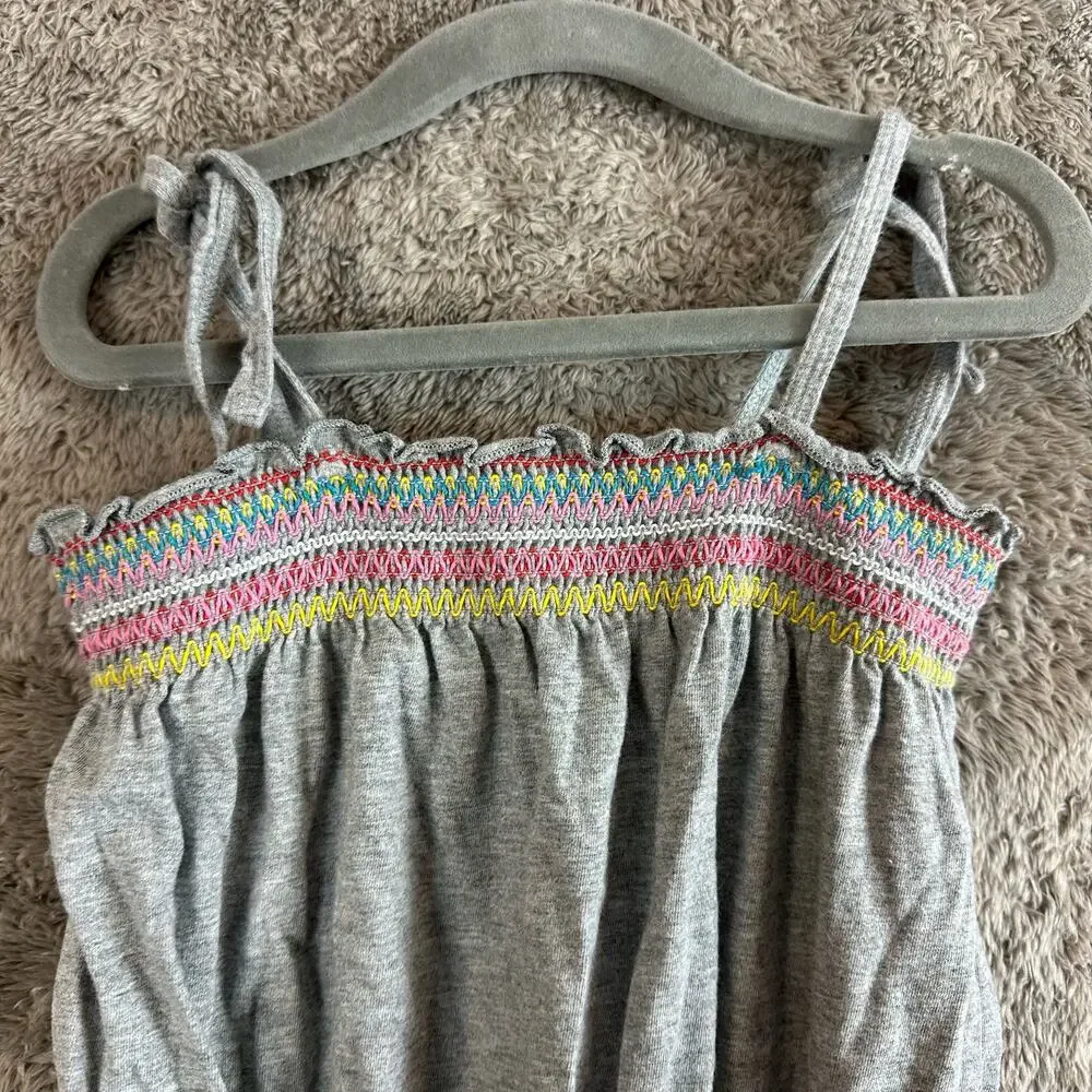 Baby Gap Gray Rainbow Smocked Knit Romper Outfit Girls S Small 6 7